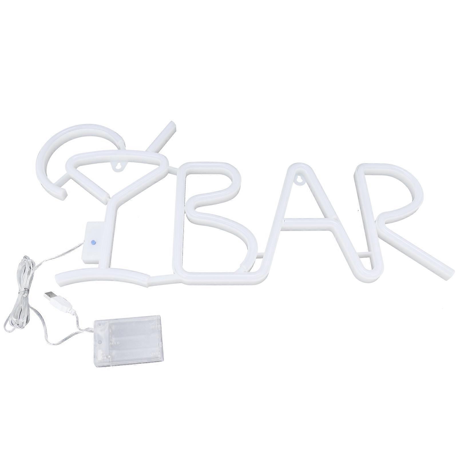 LED Neon Sign BAR Light 55cm USB 8 Modes 24-Key Remote