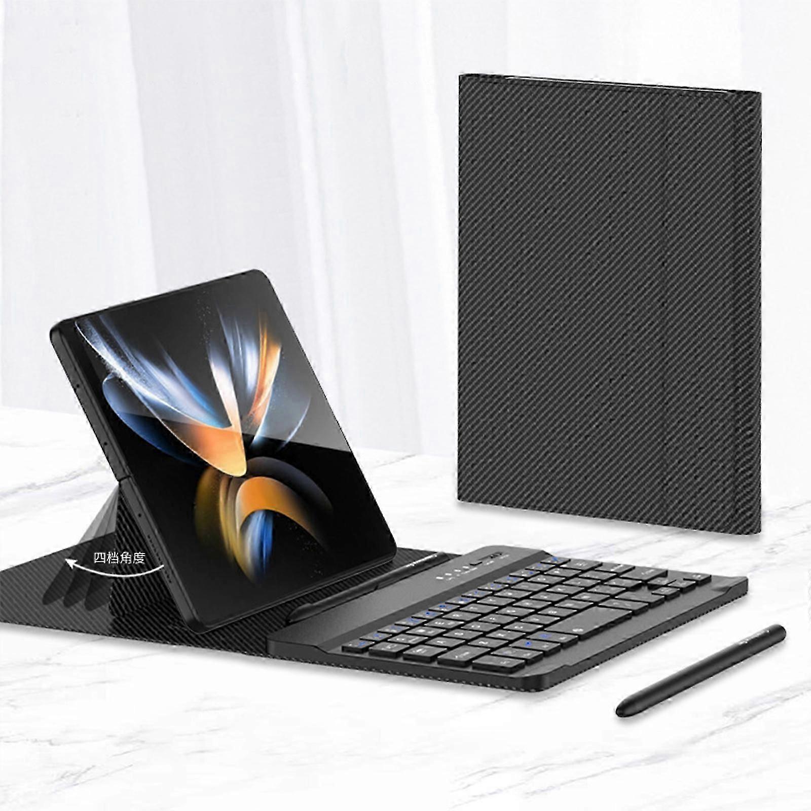 Leather Fold Stand Keyboard For Samsung Galaxy Z Fold 2 3 4 Bluetooth Wireless Keyboard With Stand and Pen Slot Case Cover