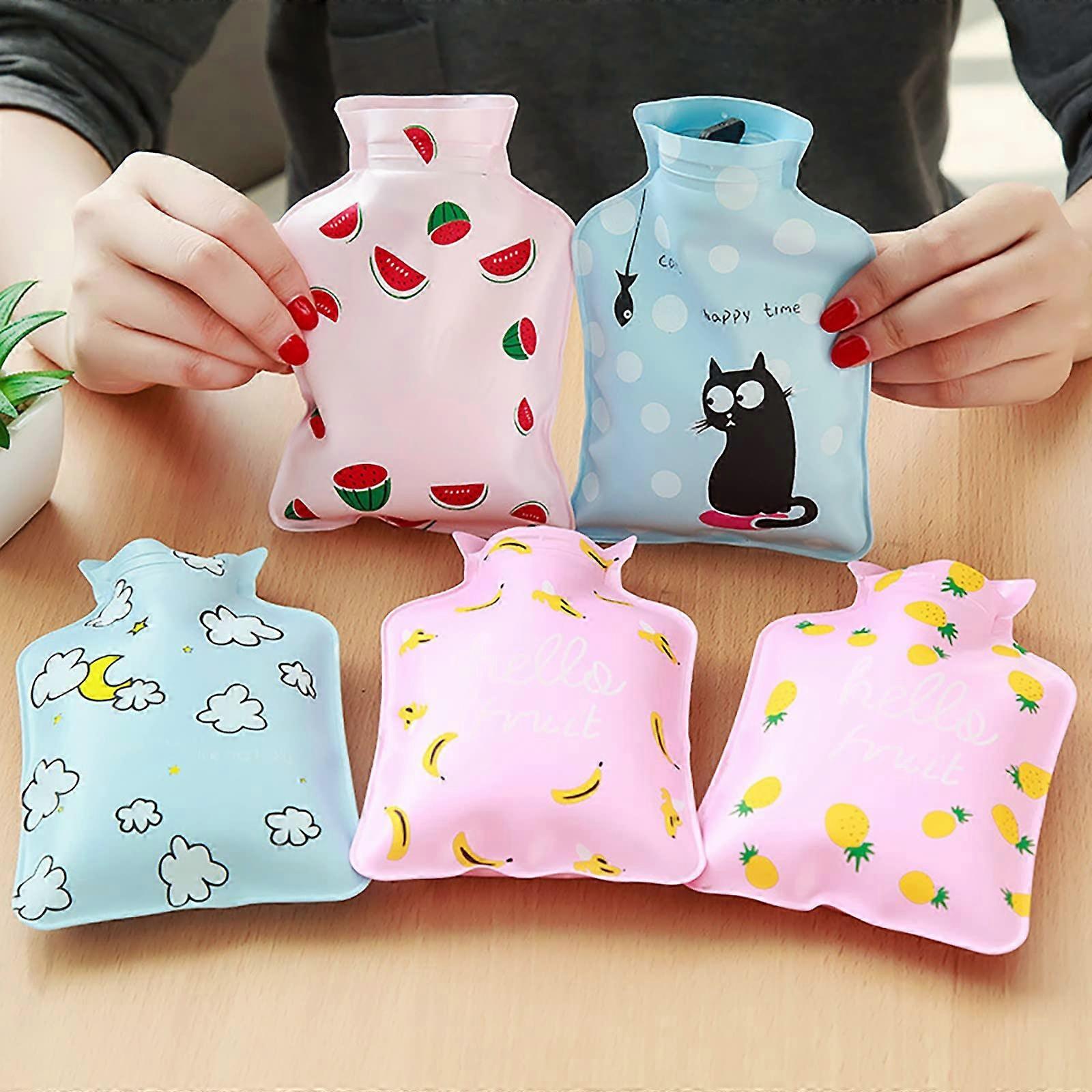 Hot Water Bottle with Soft Cover, Natural Rubber Hand Warmer for All Ages (BC)