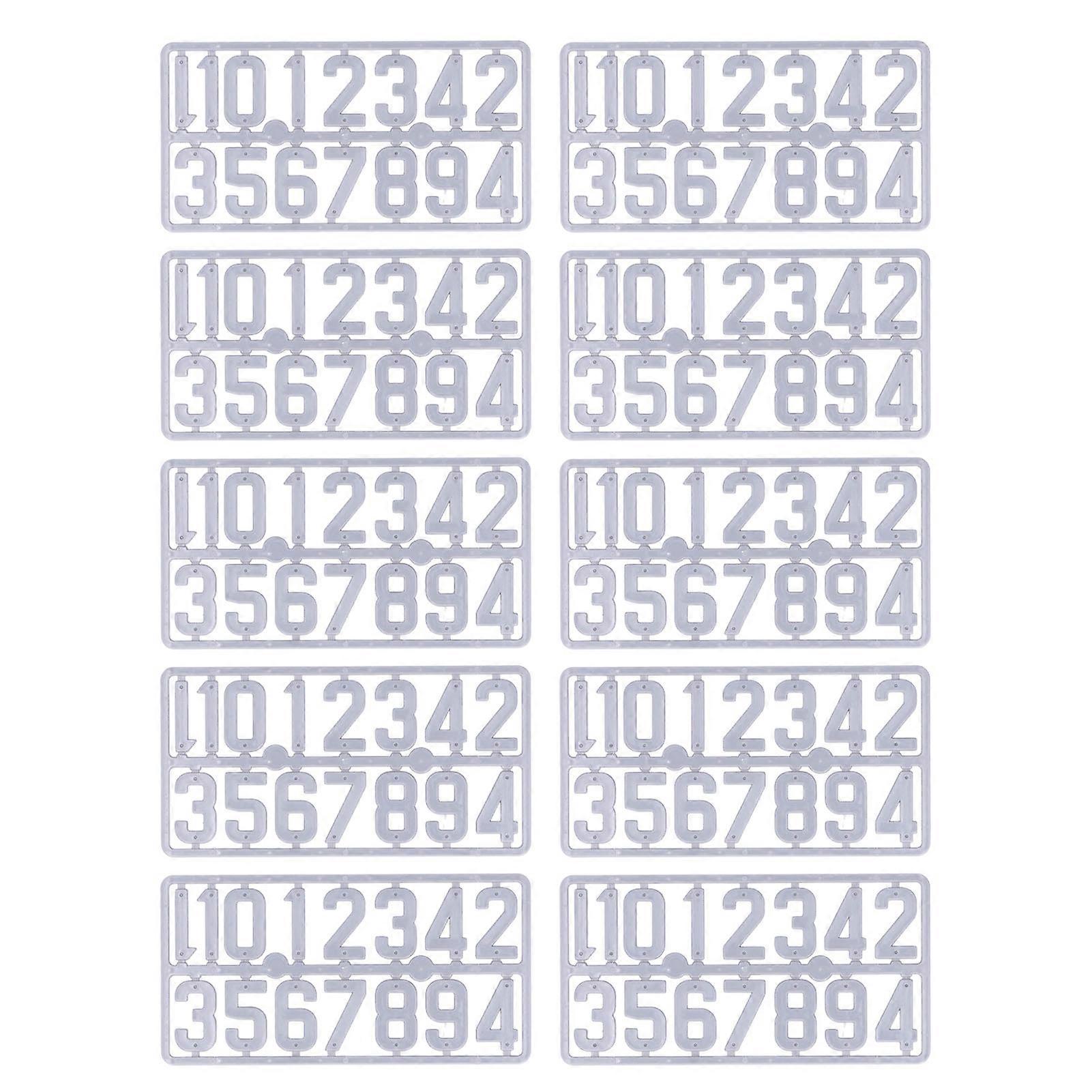 10Set Plastic Number Tag Detachable Number Sign Number Marking for Residence Apartment Beehive
