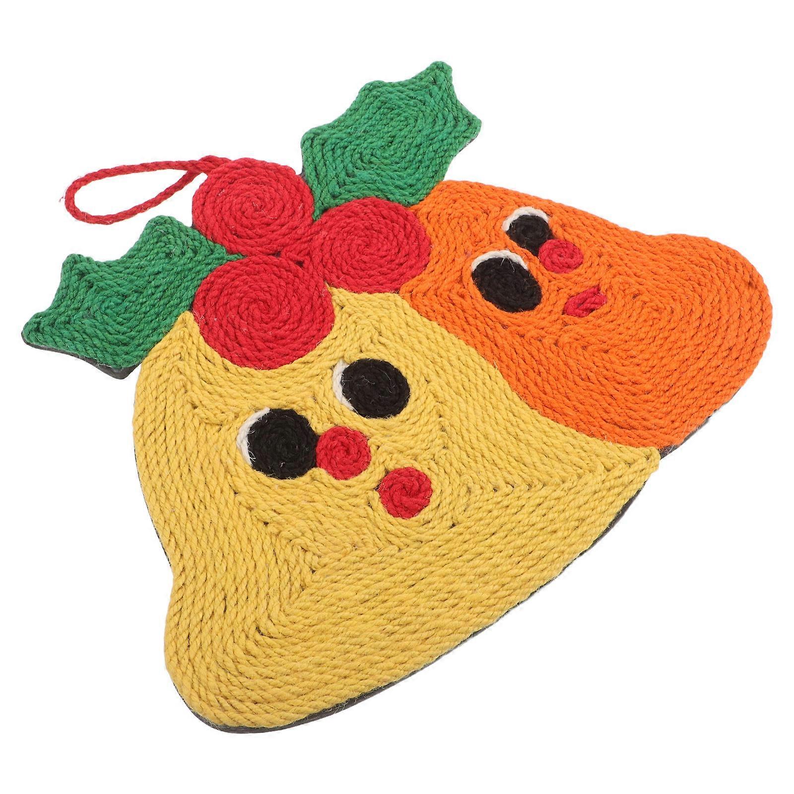 Cute Cat Scratching Mat Wall Mounted Scratch Pad Bell Shape Hangable Cat Scratcher Rug Soft And Comfortable Furniture Protector For Indoor Kittens