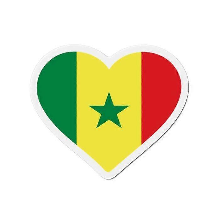 Magnet Heart Flag Senegal - Multicolored - 7 cm - 50 pieces - Synthetic resin - Mixed