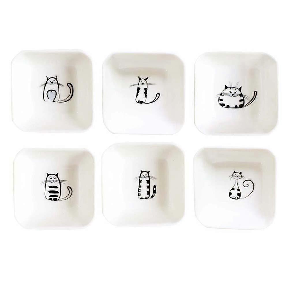 Here's a refined product description for your **Sauce Plate Set 6pcs Ceramic Dishes Cat Motif Dinnerware**:
**Sauce Plate Set – 6pcs Ceramic Cat