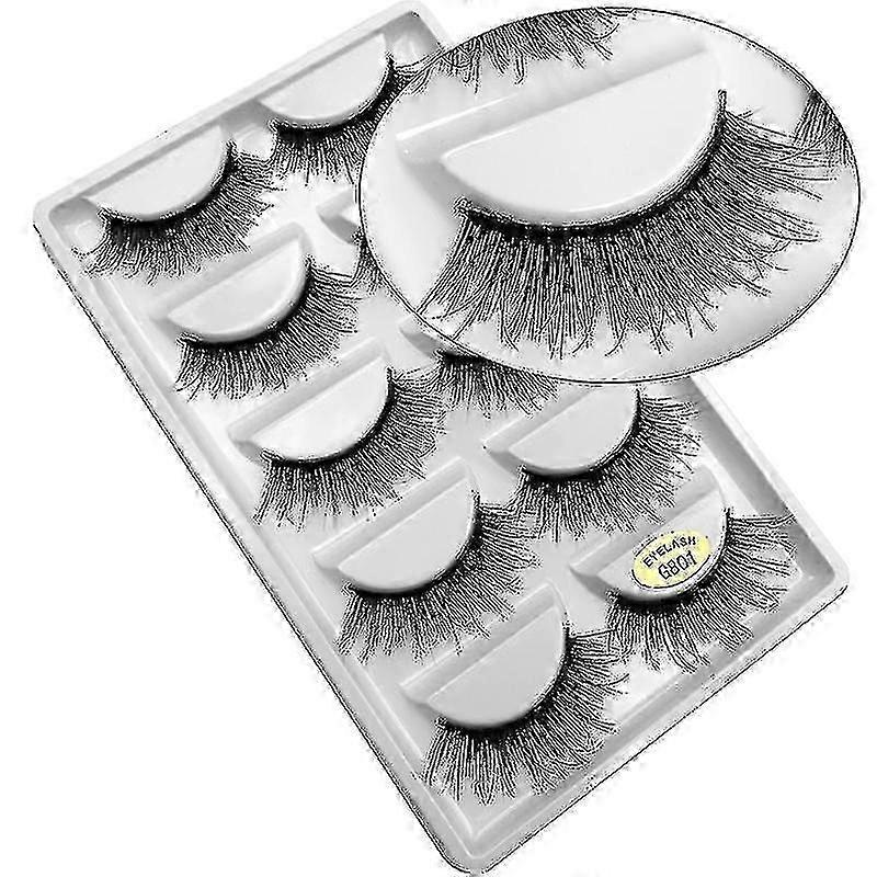 3D Natural Fluffy False Eyelashes - 5 Pairs Thin Lashes