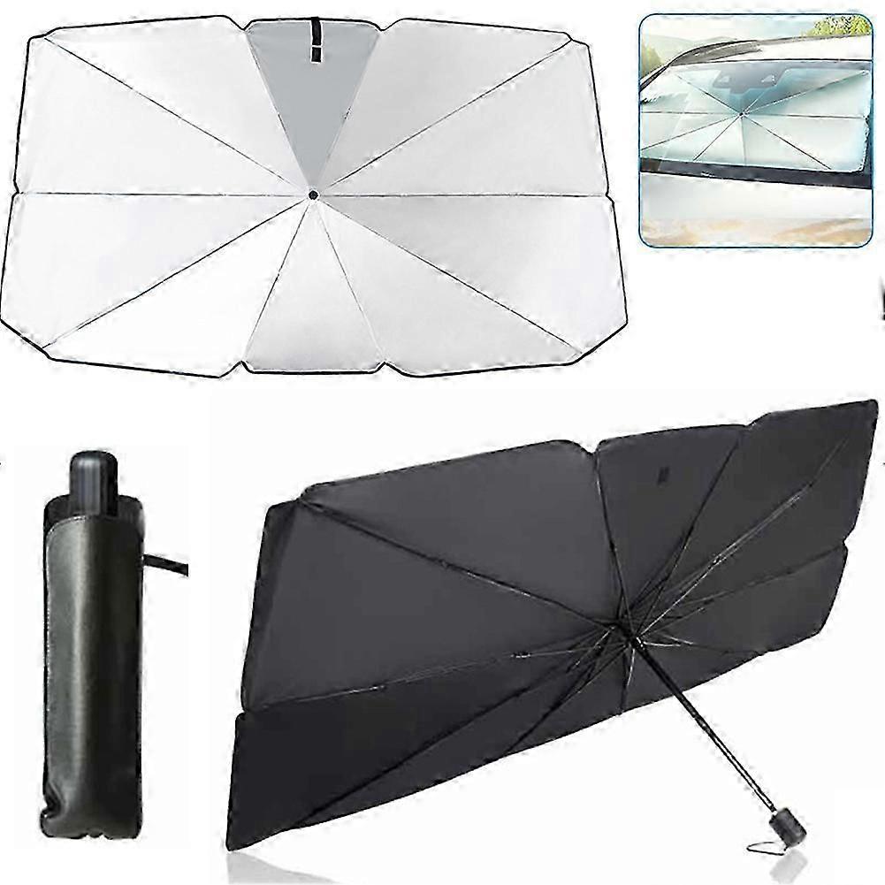 Titanium Silver Glue Protective Cover For Car Use, Car Sunshade Windshield Sunshade, Foldable Windshield Sunshade
