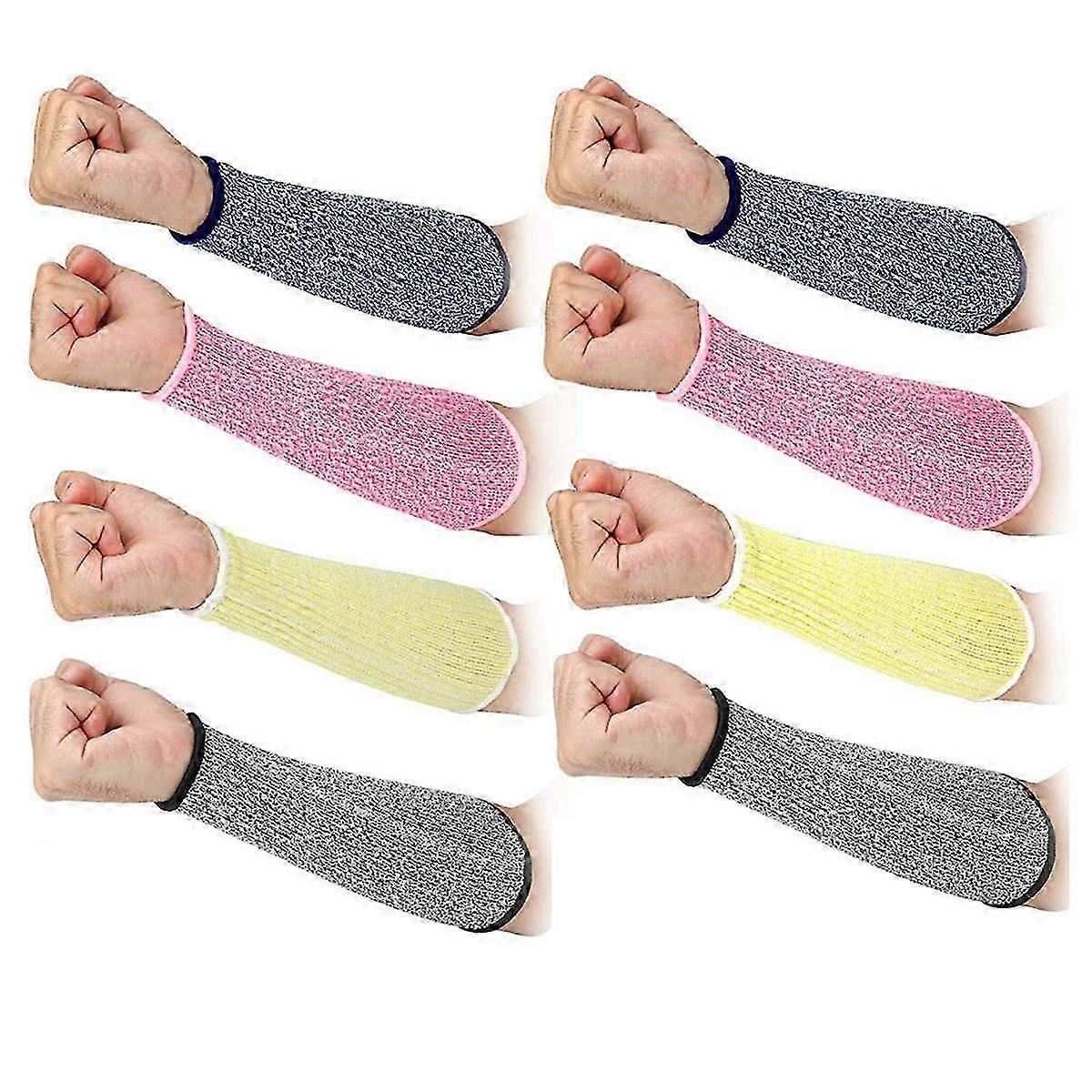 4 Pairs Cut Resistant Arm Protectors for Thin Skin, Bruising & Burns - Level 5 Forearm Sleeves