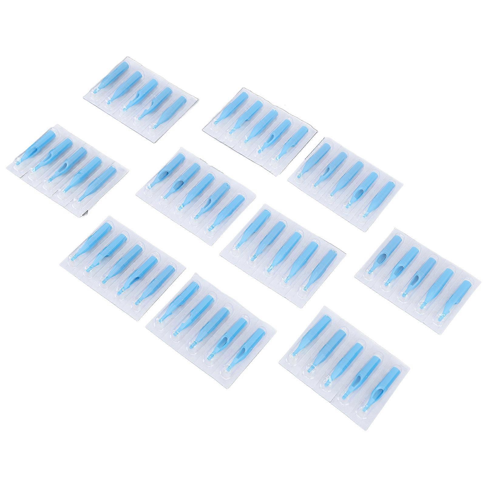 50pcsタトゥーニードルチップブループロフェッショナルプラスチックタトゥーアクセサリータトゥーニードルチップ13RT