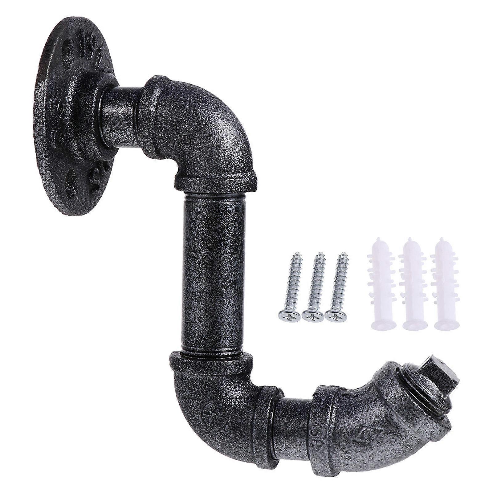 Wall Mounting Storage Hanger Hook Industrial Style Black 6.1×5.1×2.4in Iron For Home 1Pack