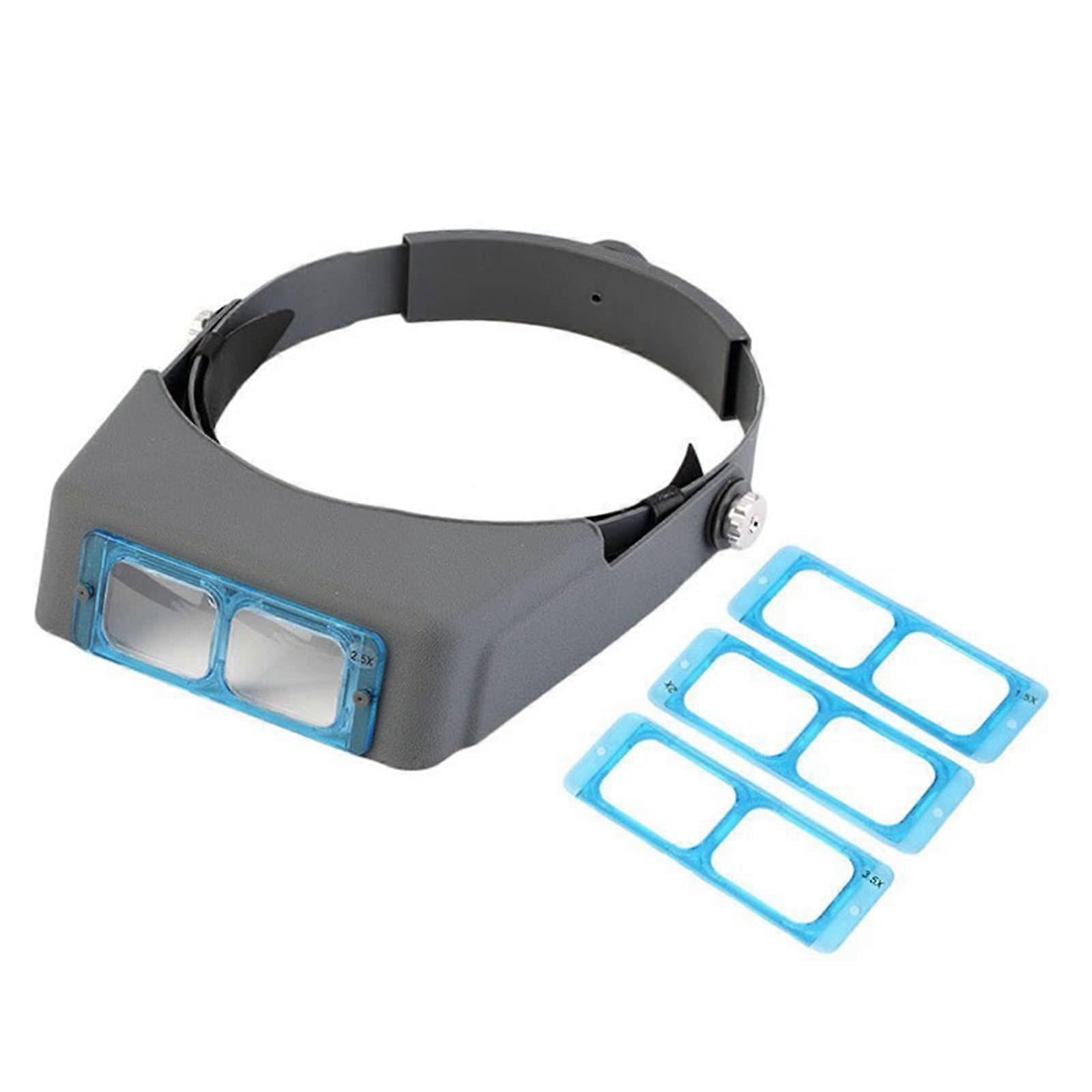 Head Magnifier with 4 Lenses 1.5X 2X 2.5X 3.5X for Reading Jewellery Craft UC42