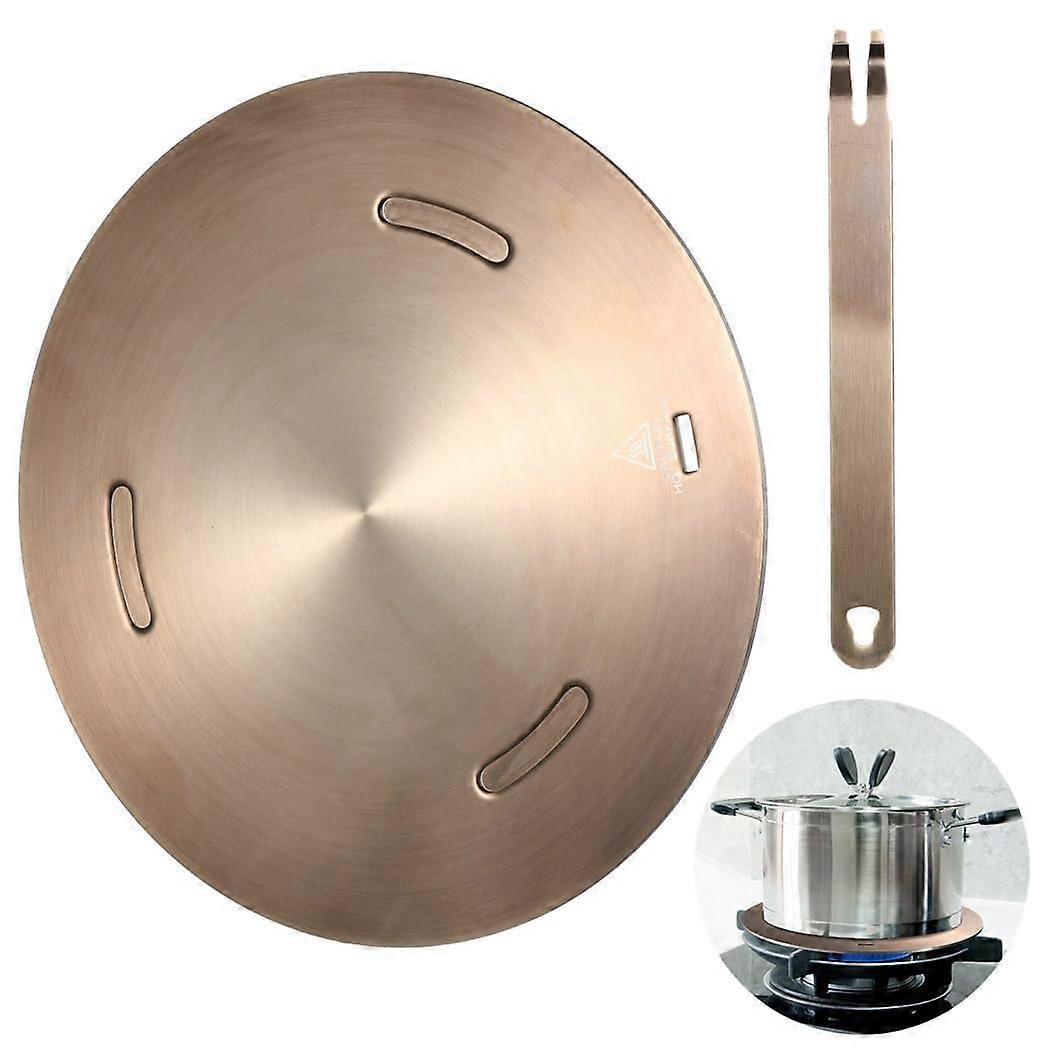 Hob Converter Plate 11 Inch Stainless Steel Induction Adapter with Removable Handle and Simmer Ring for Gas Stove Use