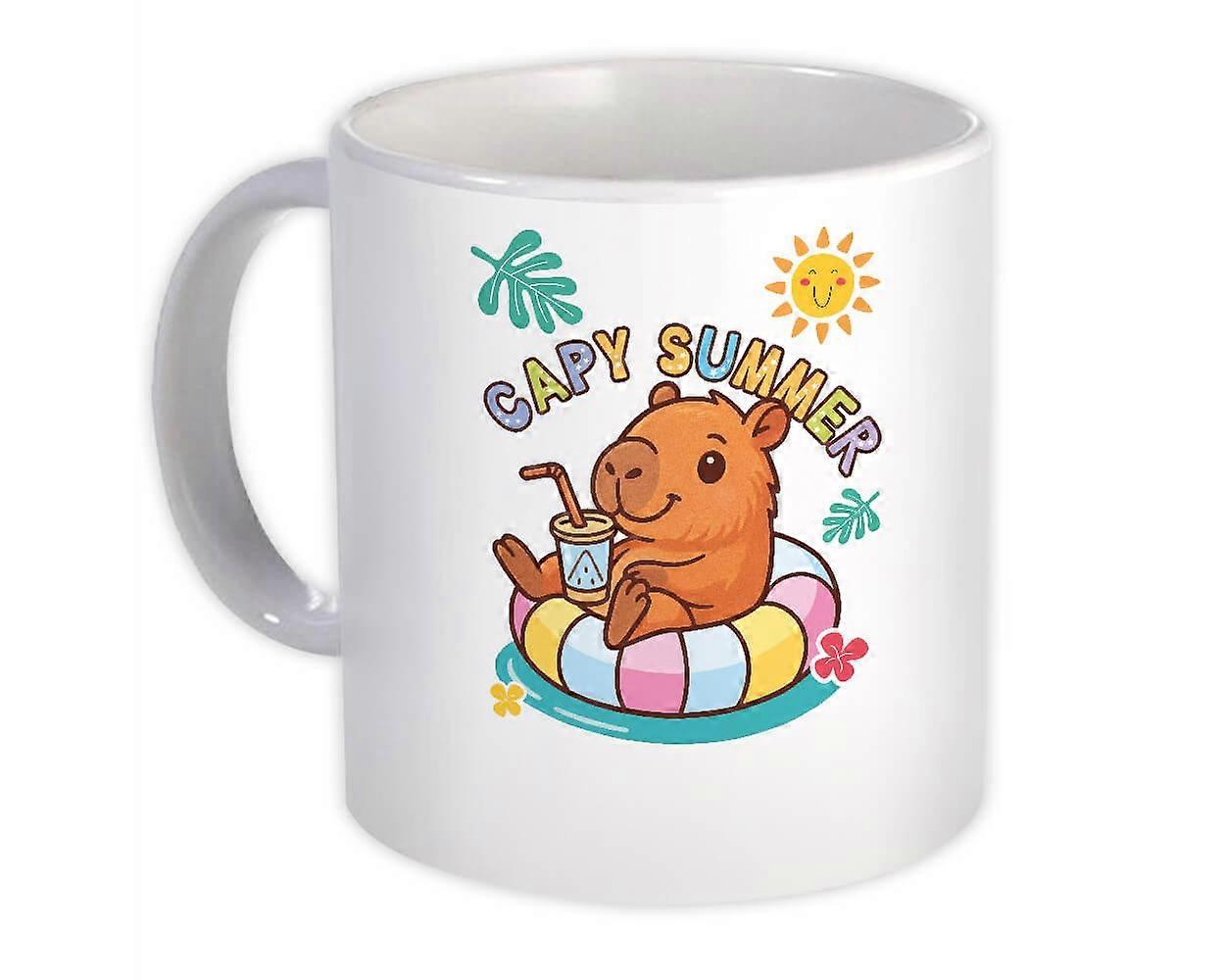 Gift Mug: Capybara Summer Floating