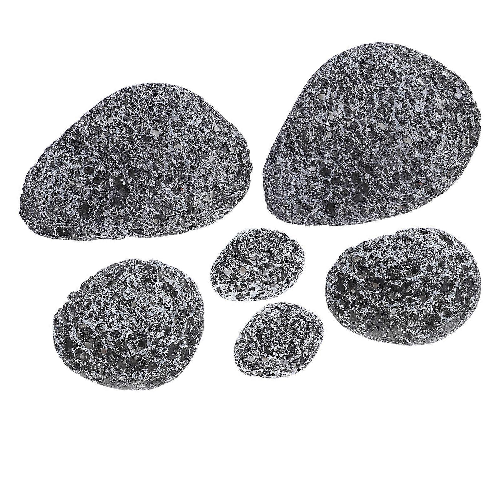 Grey Artificial Rocks for Flower Arrangements and Decorative Crafts with Realistic Appearance Made from Durable Foam 6pcs