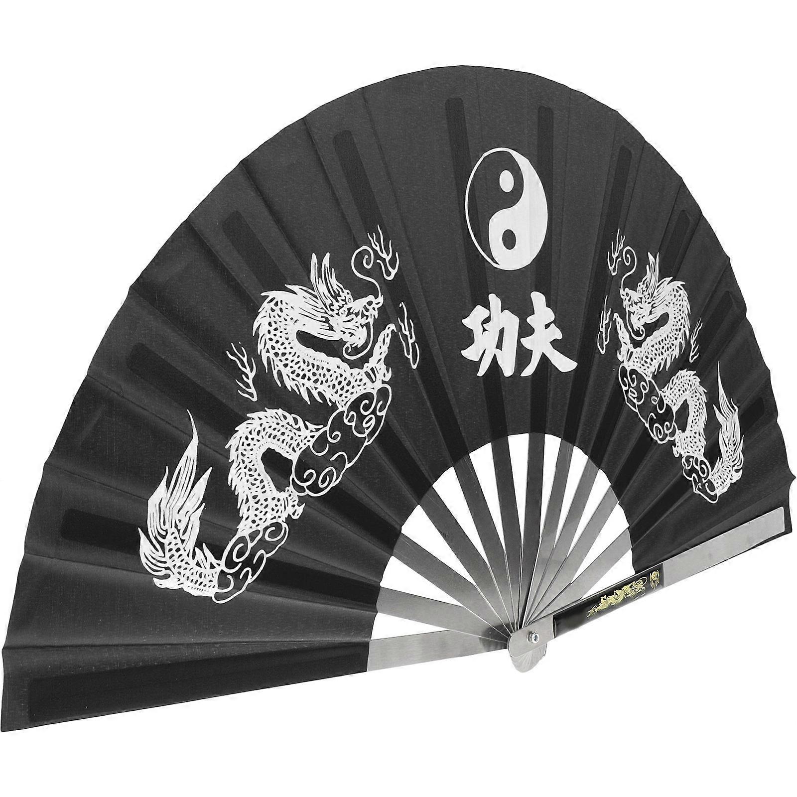 Compact Foldable Fan Decorative Kung Fu Fan For Birthday Party 62x35cm Traditional Style 1Pack