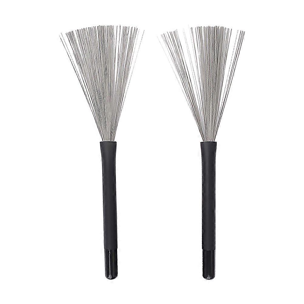 Wire Drum Stick Brush Jazz Drums Beginner Practicing 29X1.85CM Black 1 Pair