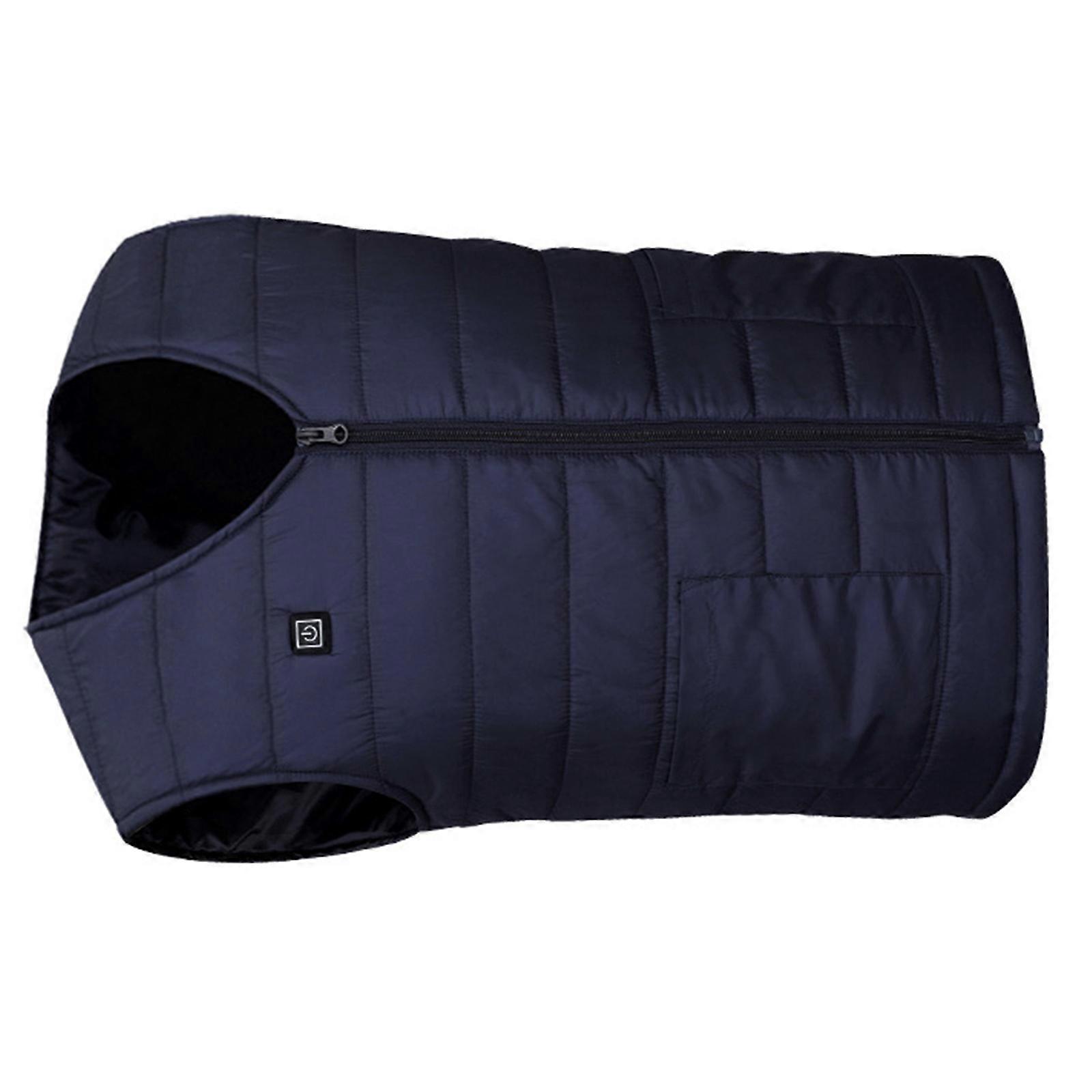 Elektrisk värmeväst USB-driven 10 värmezoner 3 värmenivåer Komfort i kalla förhållanden Blå XL