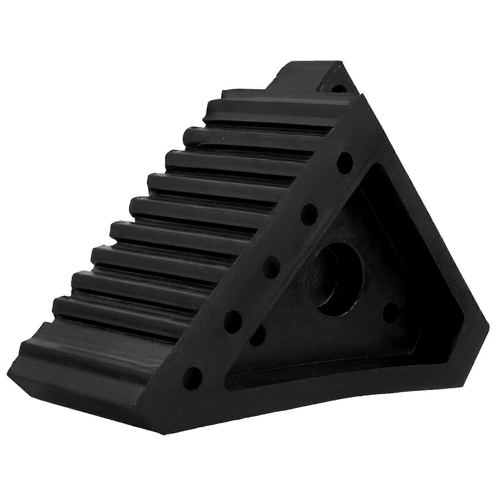 Heavy Duty Rubber Wheel Chock for Car Use Black Nonslip Compact Size 4.5 x 3.2 inches