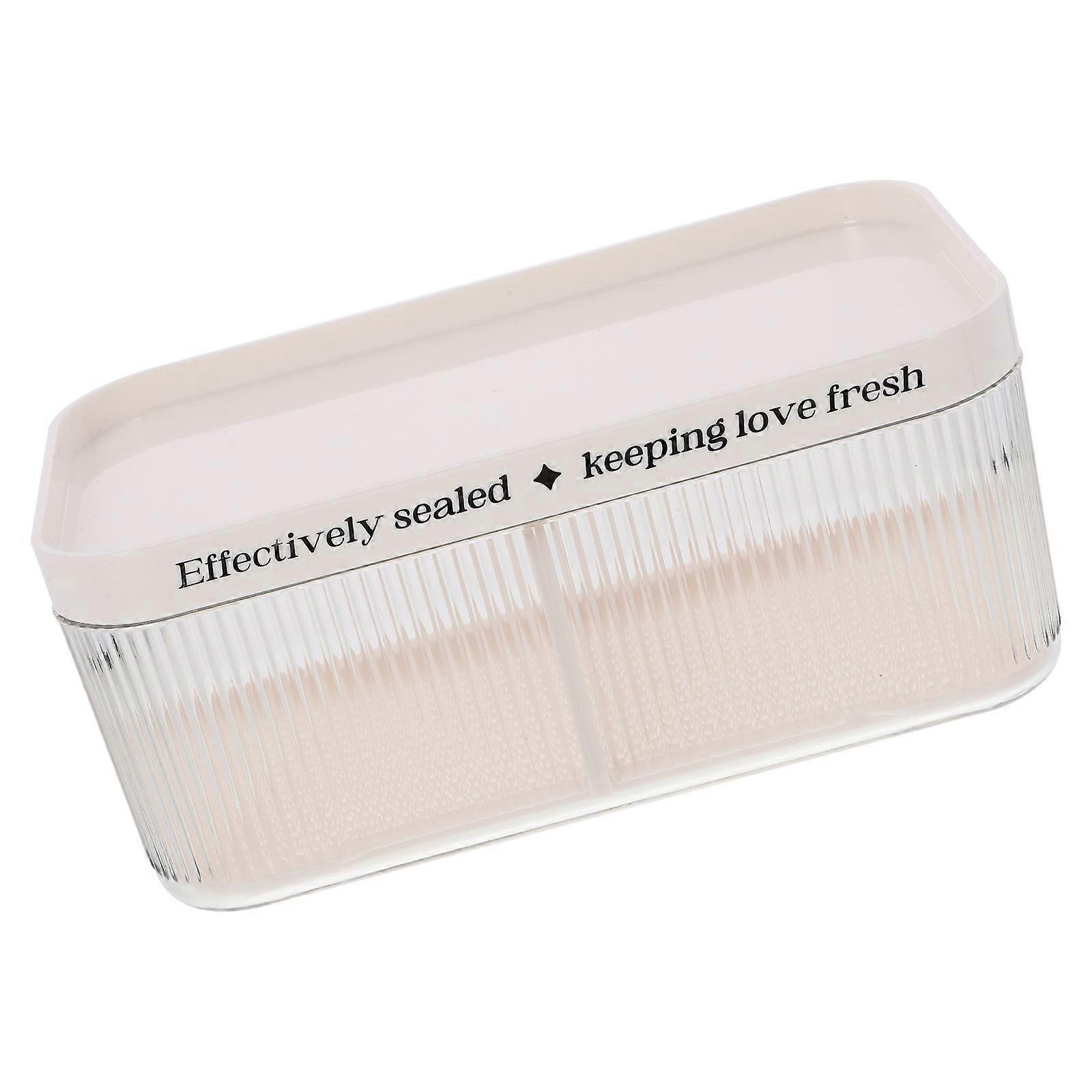 Refrigerator Fresh Keeping Box Produce Saver Fruit Draining Storage Organizer For Kitchen Organization White Stackable Design 1Set