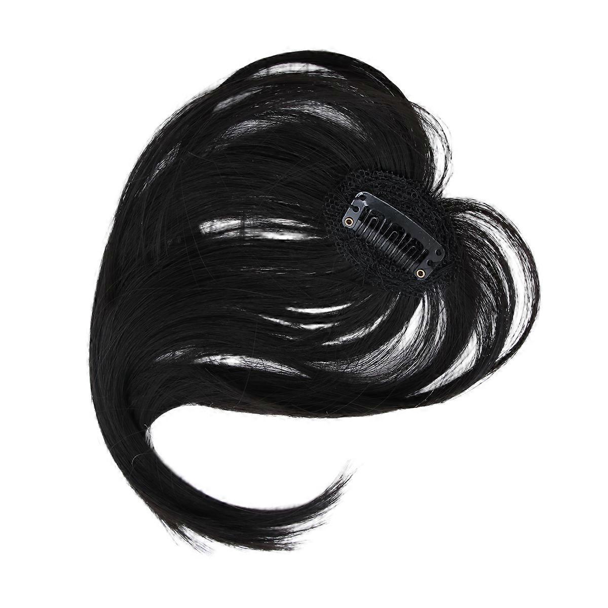 Front Hair Bangs for Women with Natural Drooping and Cheek Fitting Design Black High Temperature Fiber