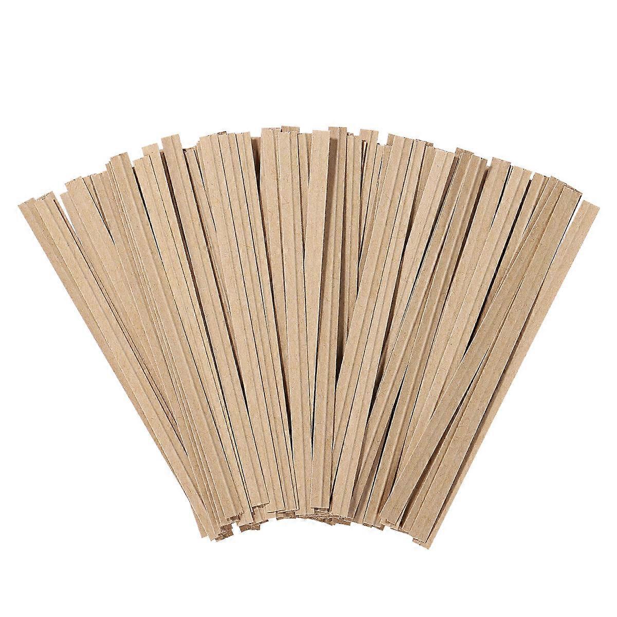 1000pcs Light Brown Kraft Paper Ties with Steel Wire for Decorating Gift Bags and Crafts