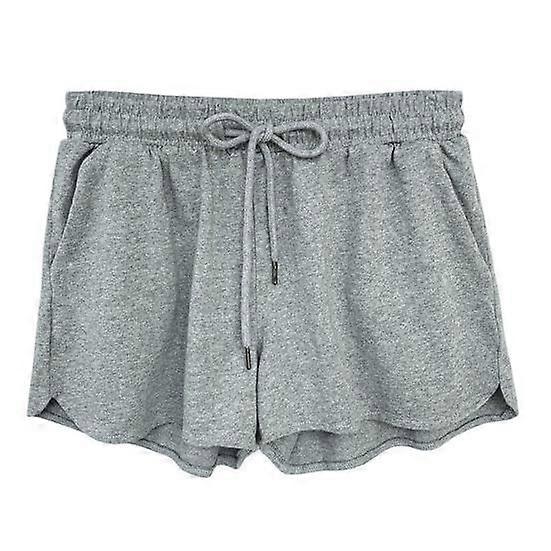 Women Casual Shorts Adjustable Drawstring Color Wide Sport Shorts Solid Elastic Waistband Leg Home Shorts