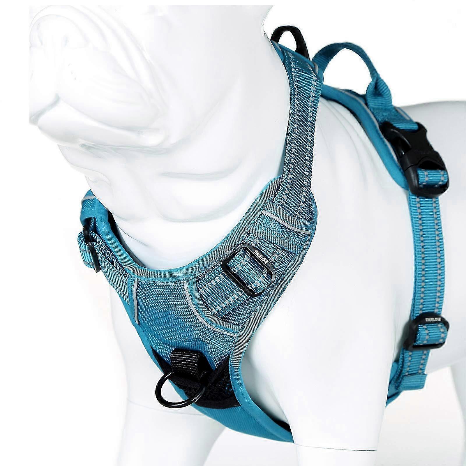 2025 Truelove Soft Front Dog Harness Reflective No Pull Harness with Handle and 2 Leash Attachments