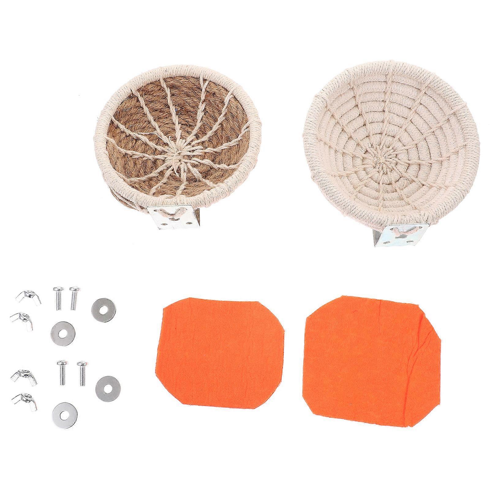 Breeding Hatching Nest For Small Birds In Assorted Color Round Weave Design Shelter 2Pcs