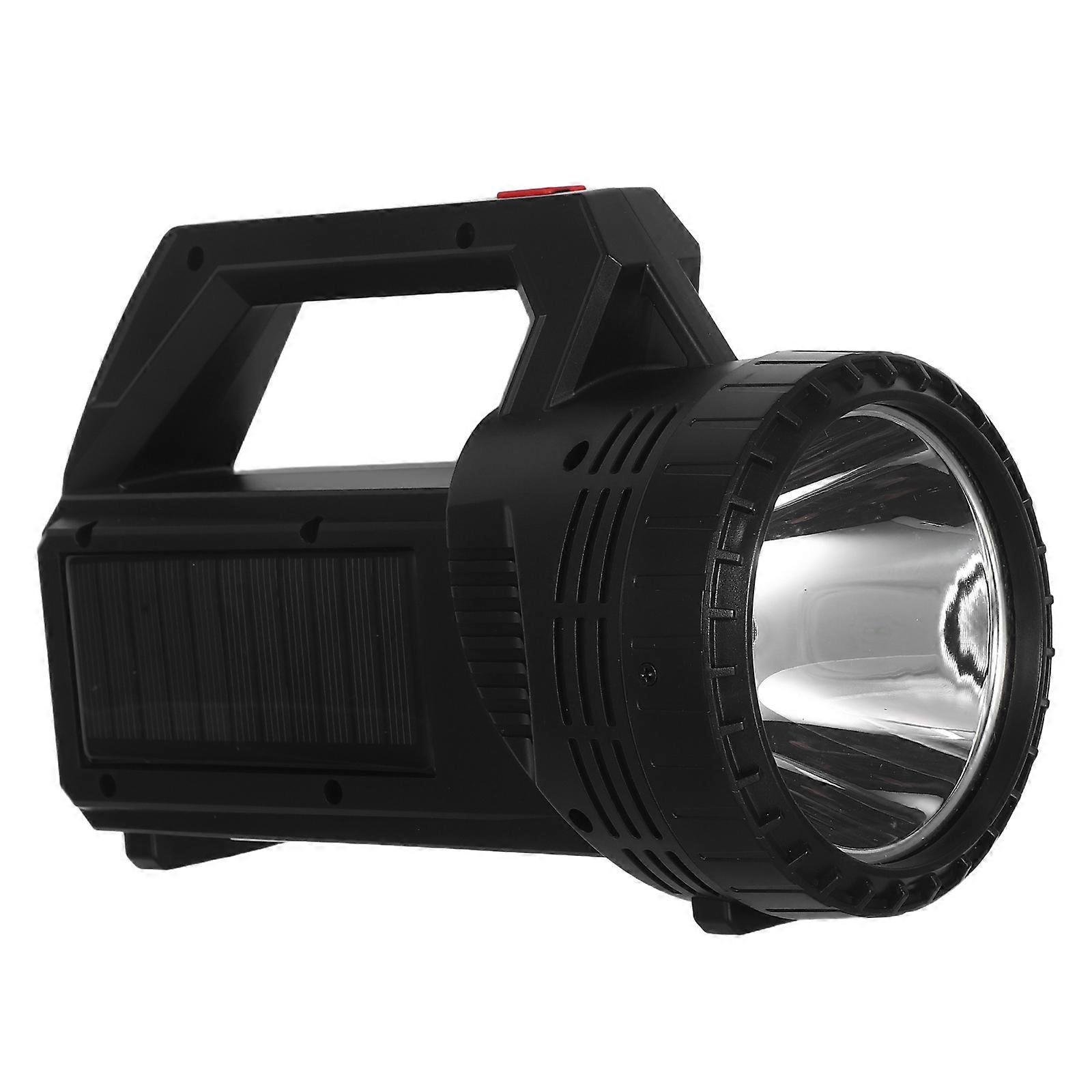 Solar Rechargeable LED Flashlight Spotlight Durable Handheld Torch for Hiking, Camping, and Emergency Outdoor Use with Bright Illumination