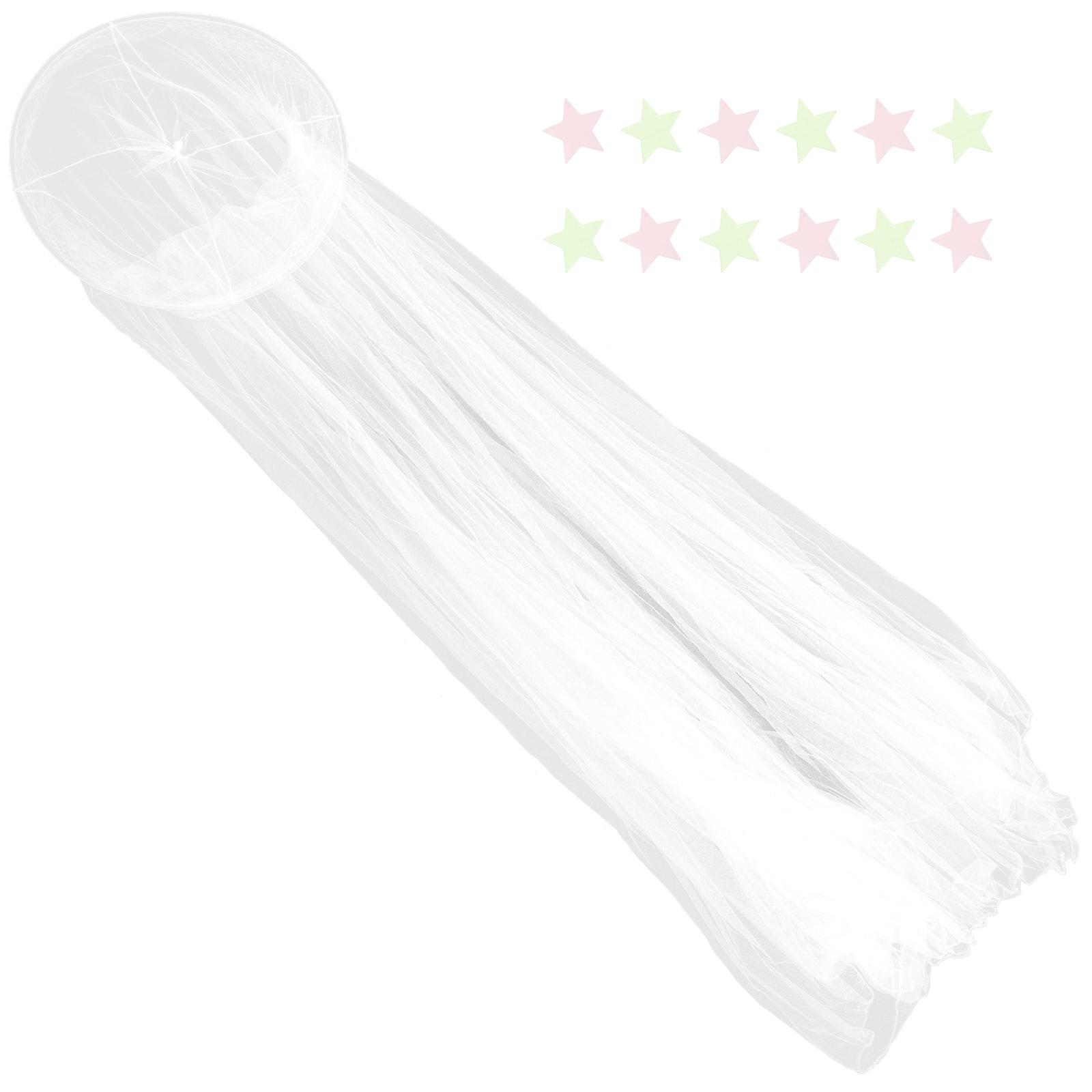 Bed Canopy for Sleeping Round Dome Steel Wire Protection Against Insects High-density Mesh 346.5×98.4×23.6in 1 Set