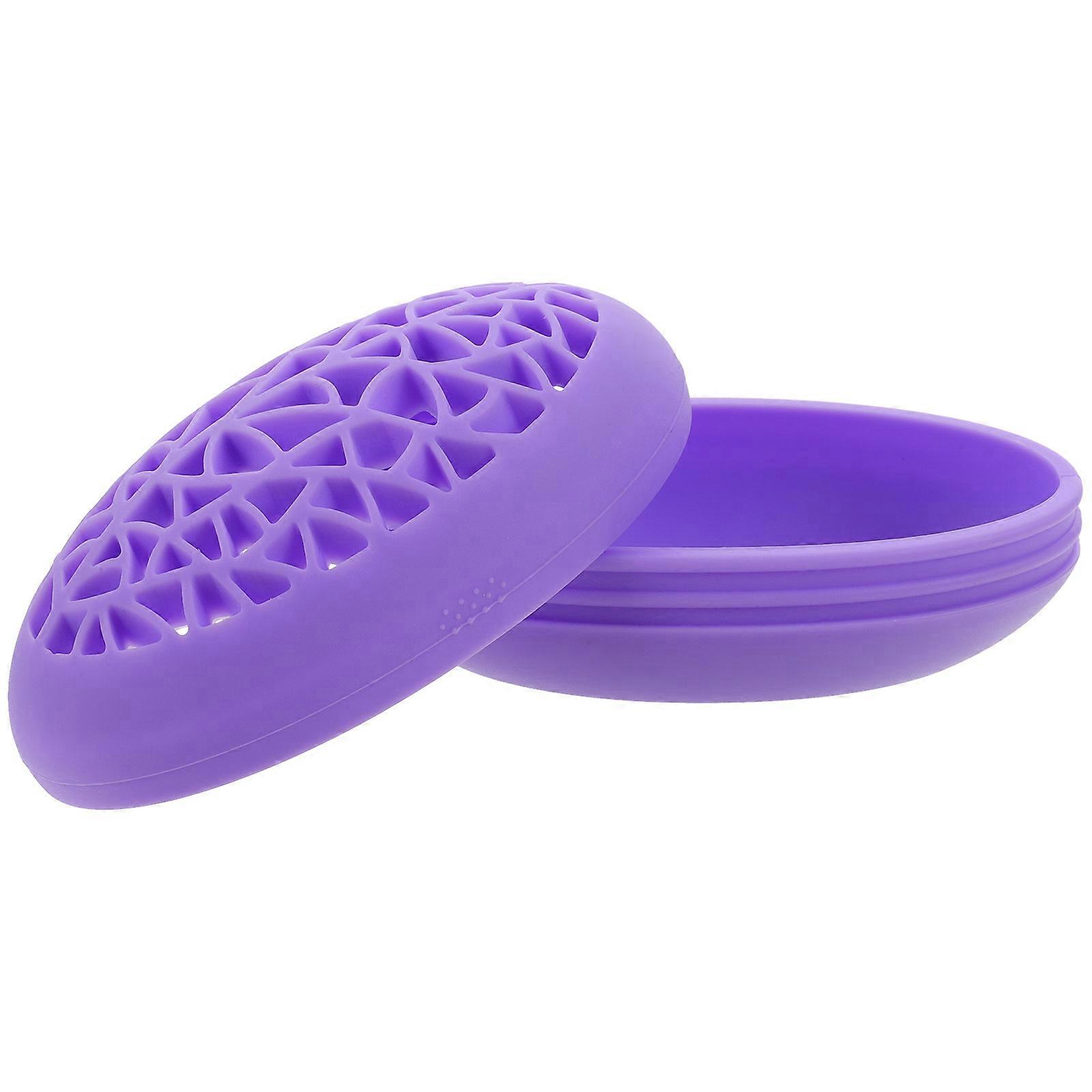Purple Silicone Makeup Brush Holder for Home Practical MultiFunction Cosmetic Organizer 6.3 x 4.7 inches