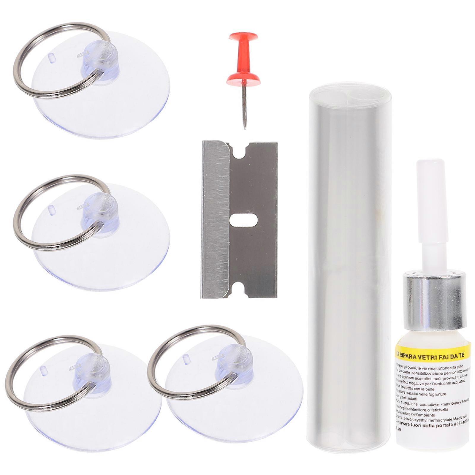 Car Windshield Repair Kit Window Screen Crack Scratch Repair Kits 7.86X4.72X0.04in Rubber Made 1Set