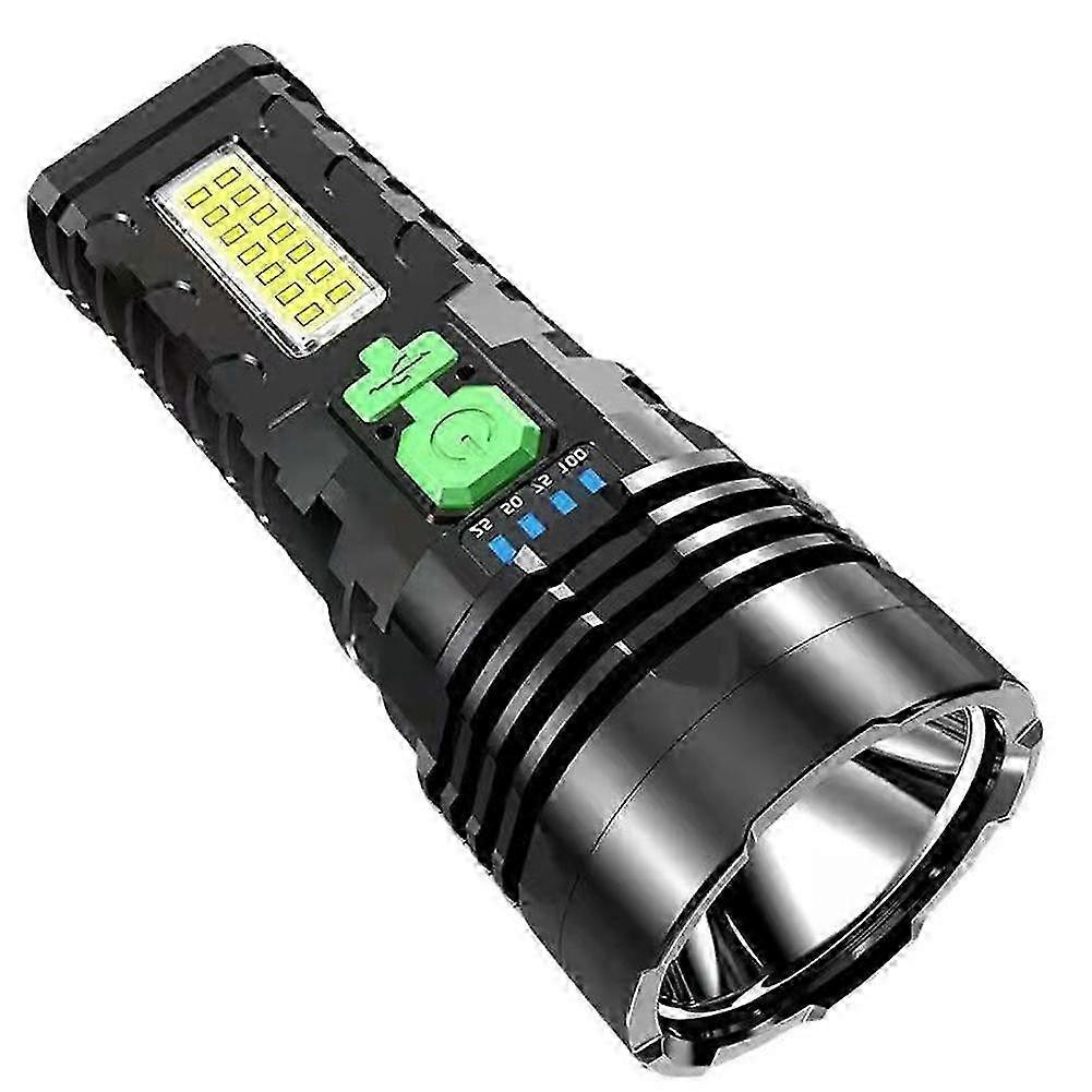 Solar Flashlight Rechargeable COB Side Light Portable LED Strong Flashlight 2025