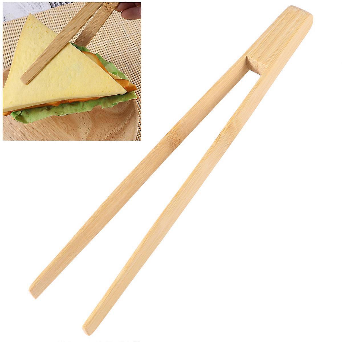 Bamboo Tongs for Cooking and Baking Lightweight Ergonomic Design Heat Resistant 12 inch