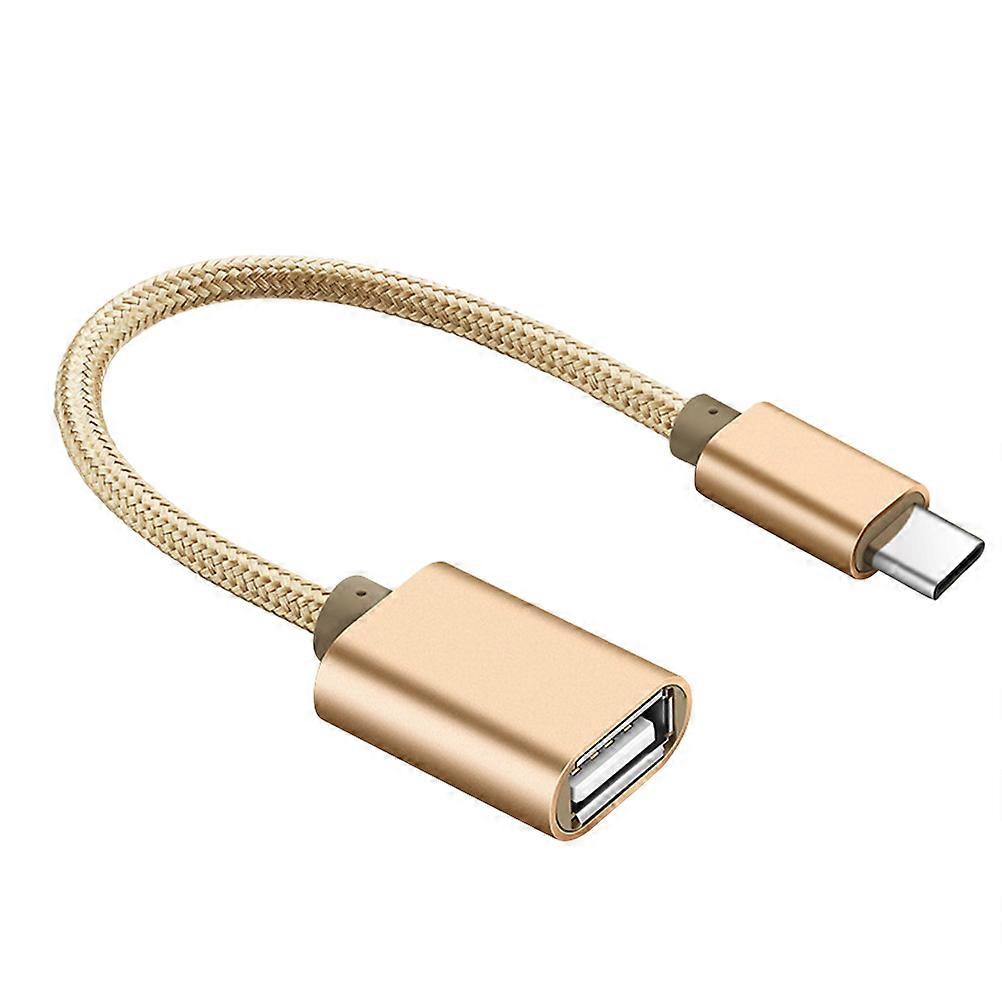 OTG Cable Type C to USB 2.0 Connect Adapter Gold