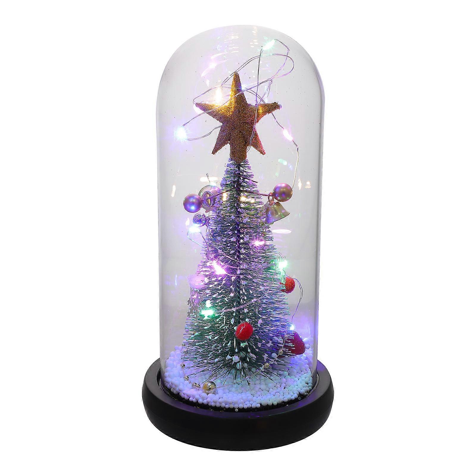 Lighted Christmas Tree Ornament For Festive Tabletop Decoration 21X10.5CM Multi Color 1Pack