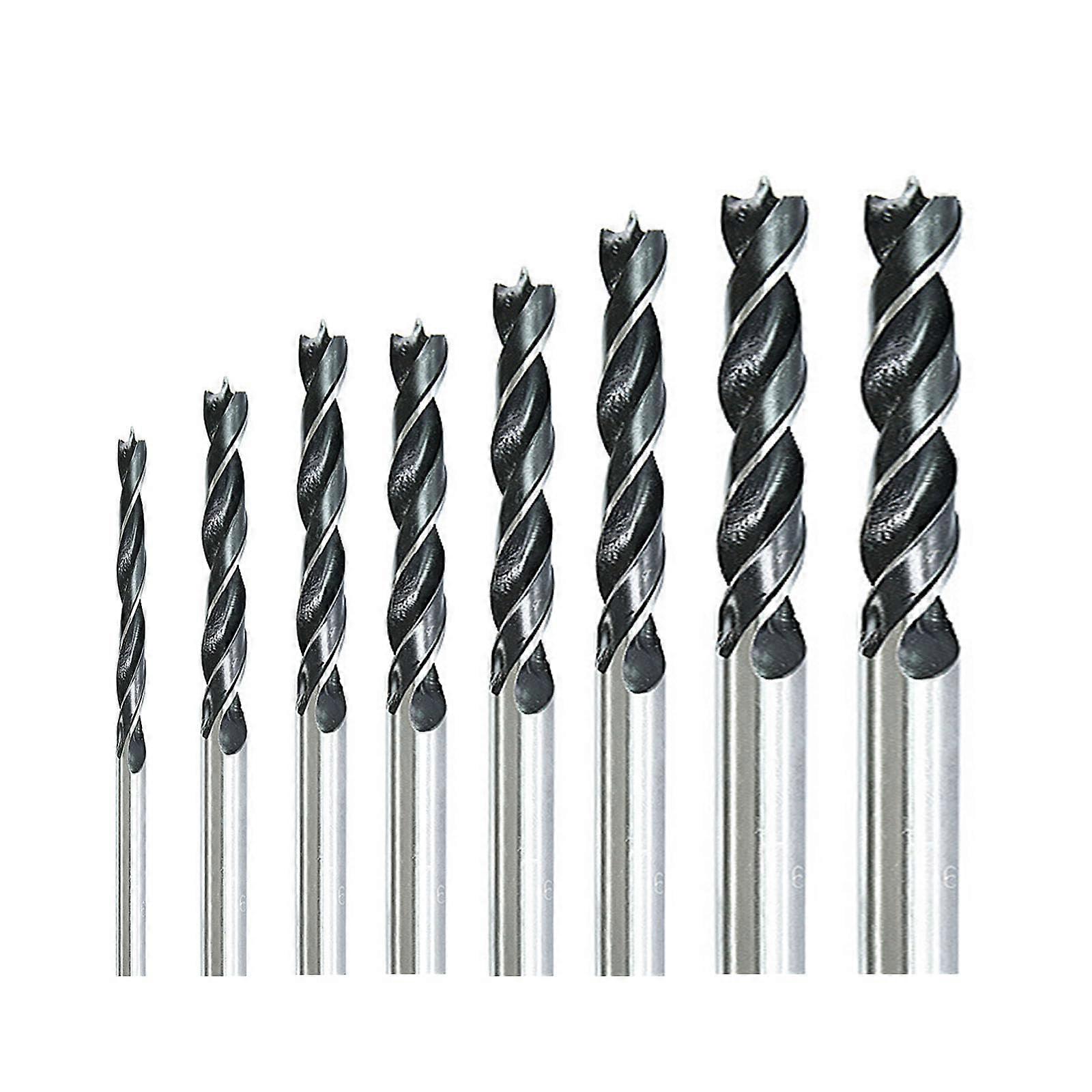 8-Piece Wood Drill Bit Set 3mm-10mm Spiral Bits High Carbon Steel for Woodworking Tools Compatible with Various Drills