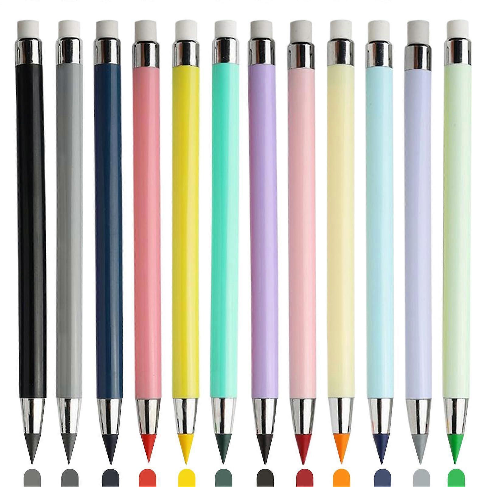 Colored Pencils Set Large Pack of Colored Pencils, Ink, Durable, 12 Pieces, No Sharpener Needed, for Studio, Kindergarten, School, Model a