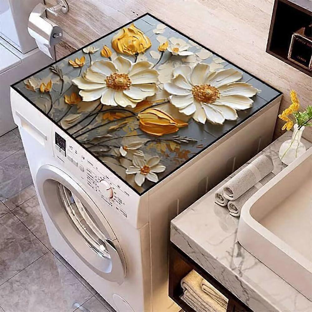 Washing Machine Pad, NonSlip, Absorbent, QuickDrying, 3DFlower 50x50cm