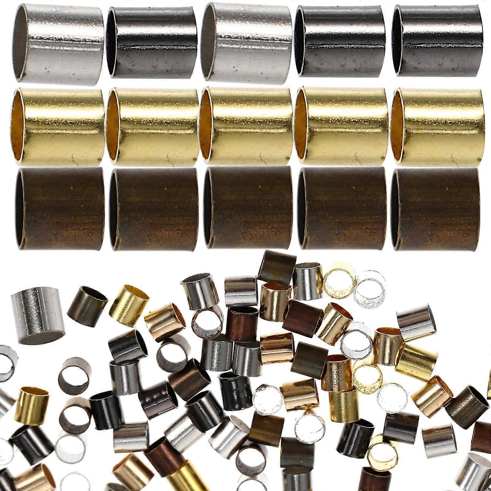 3000Pcs Crimping Beads for Jewelry Making Crimping Tube Jewelry End Tubes