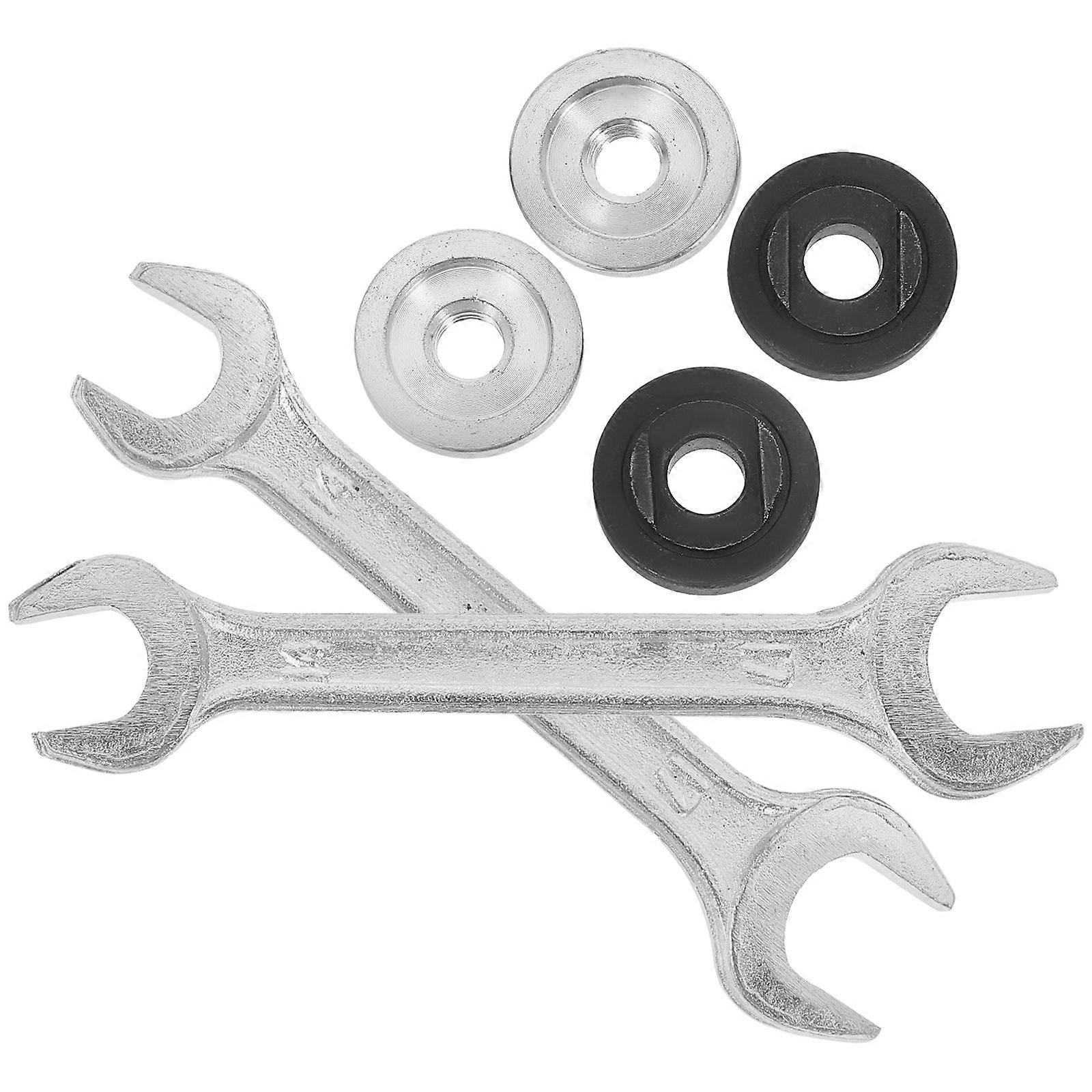 Flange Nut For Grinder Sturdy Angle Outer Inner Lock Nut Kit Pressure Plate With Wrench Smooth and Safe Usage 1.2x1.2x0.2in 2 Sets