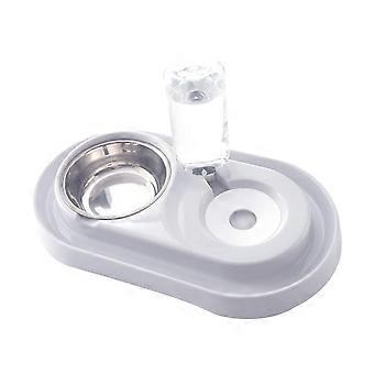 Automatic Drinking Fountain With Dual-Feeder And Water Bowl For Cats And Dogs Splash-Proof Portable Beige Water Bottle