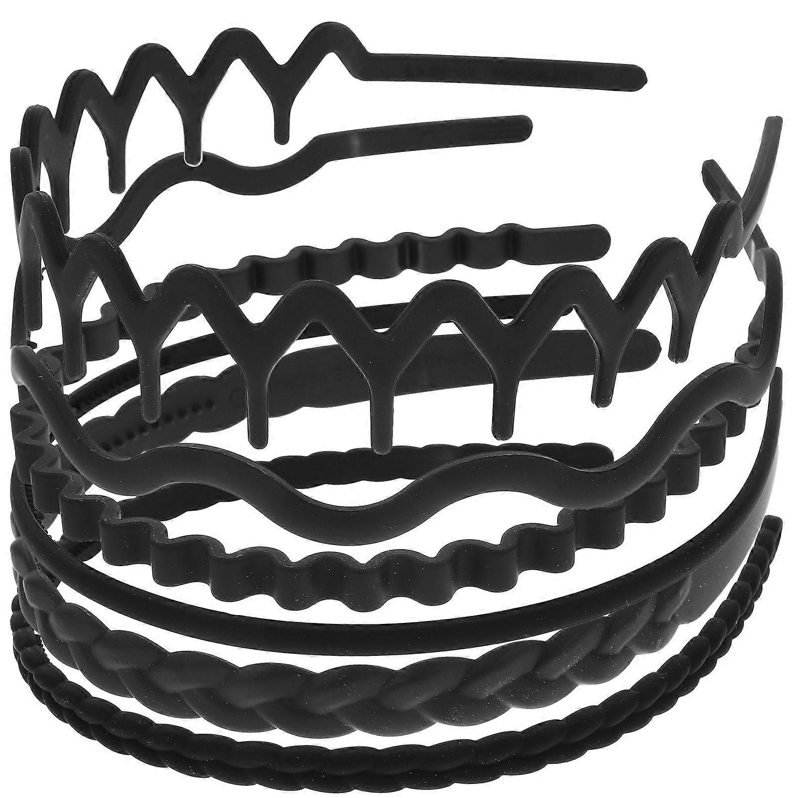 Black Plastic Headbands for Women Comfortable with Teeth for Decoration and Daily Use Fits All Head Sizes
