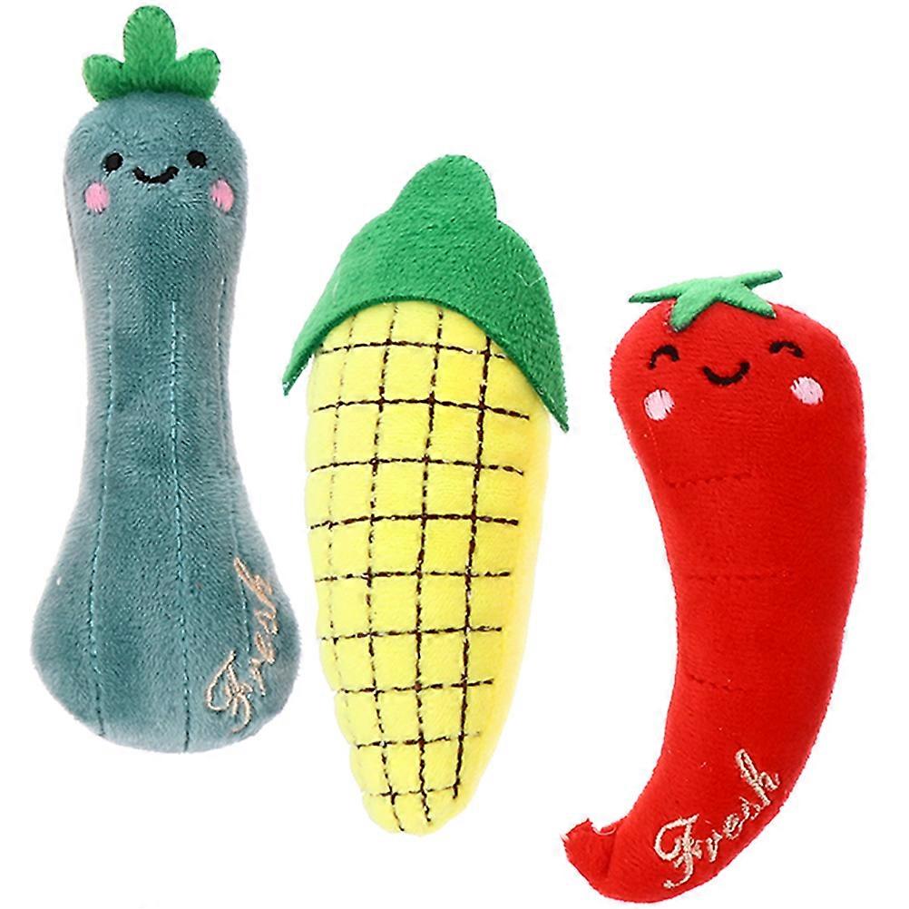 Interactive Chew Toy For Cats Plush Catnip Induced Play Indoor Pet Supplies 12X5.5Cm 3Pcs