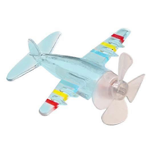 Wind-Up Airplane Toy with LED Lights Easy Setup Wind Powered Car Ornament Electric Car Handlebar Pendant Gift for Aviation Enthusiasts