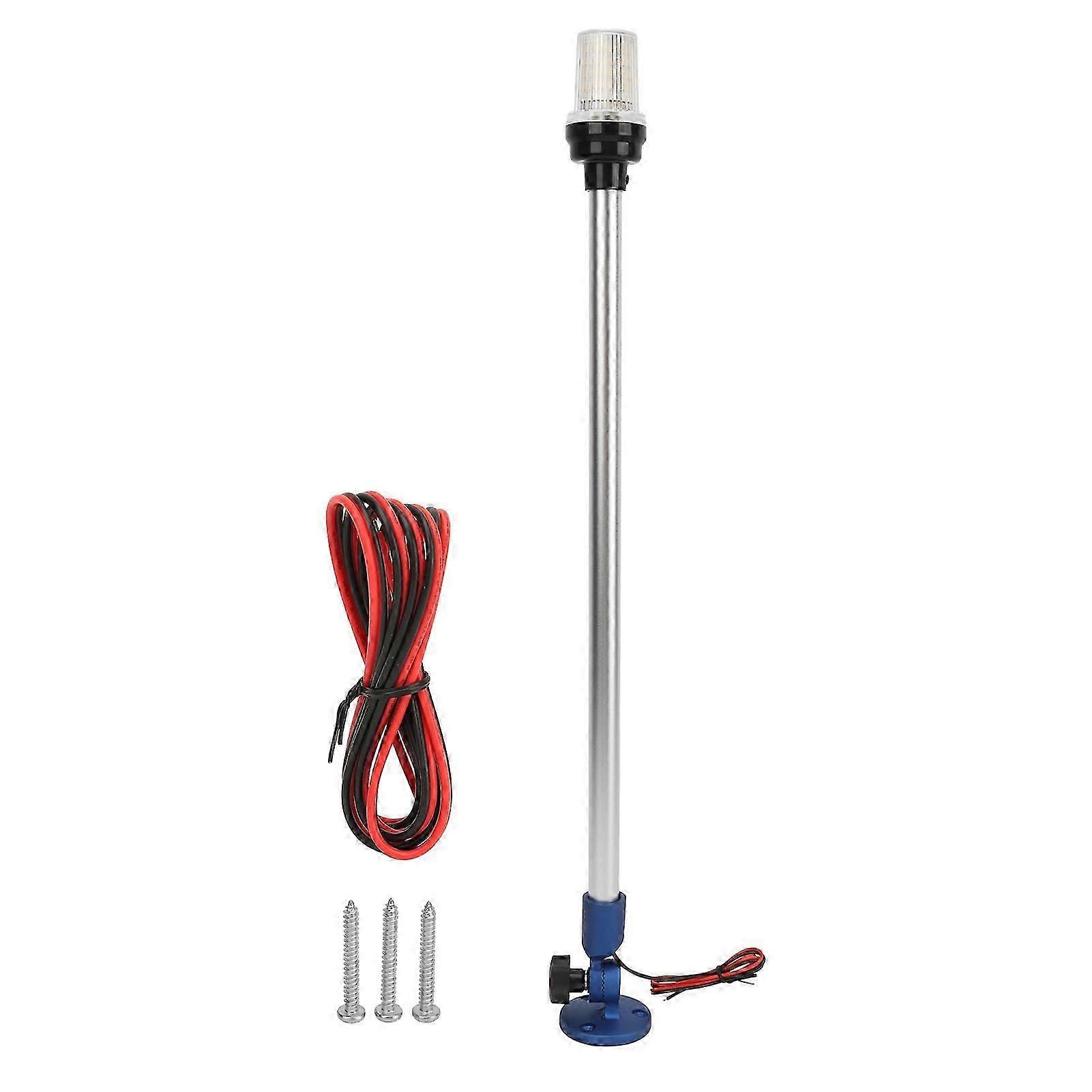 Boat Anchor Light Waterproof 24 Inches LED All Round Stern Light with Aluminum Alloy Rotatable Base for Yachet Marine Blue