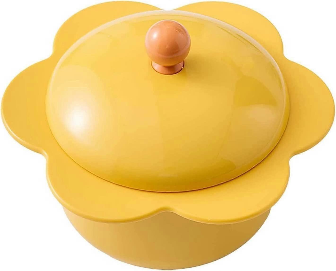 陶瓷碗、汤碗、带盖可爱的花形汤碗、日本大拉面碗、600 毫升（Geel）参考图片：1171