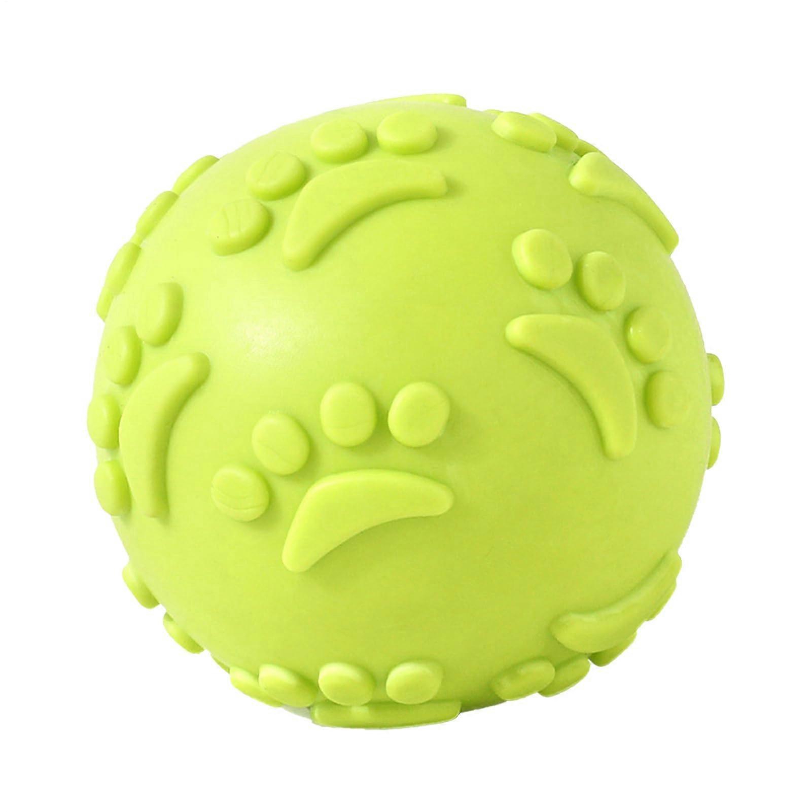 Dog Chew Ball with Spike Design – Interactive Teething Squeaker, High Bounce Rubber Toy for Puppies, Small and Medium Aggressive Chewers, Green
