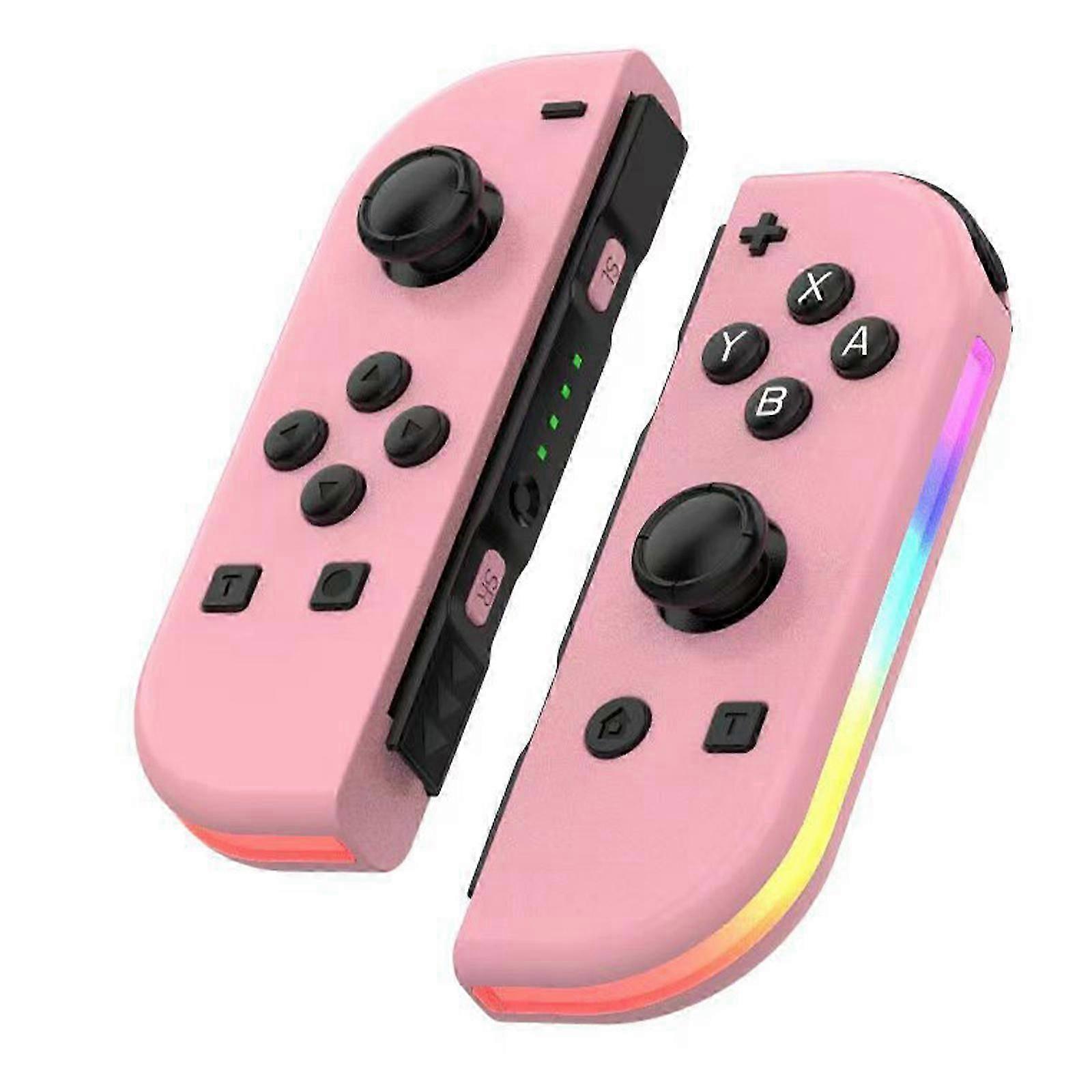 Controller per interruttore, sostituzione per controller switch con luce RGB, controller wireless destro e sinistro, doppia vibrazione, sveglia, controllo del movimento