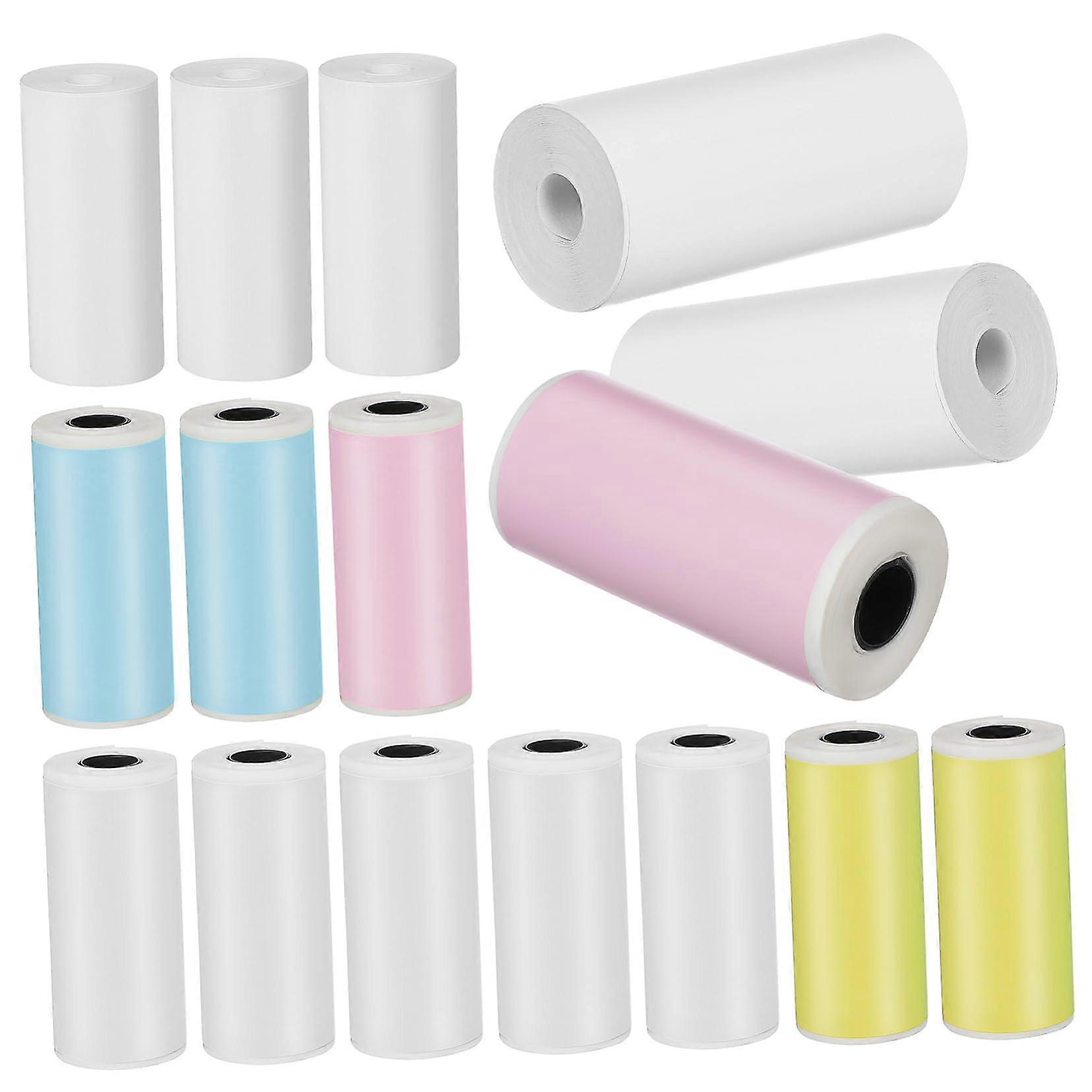 16 Rolls Mini Label Printer Thermal Paper Refill for Mini Printers, Self-Adhesive Stickers, Compact Size