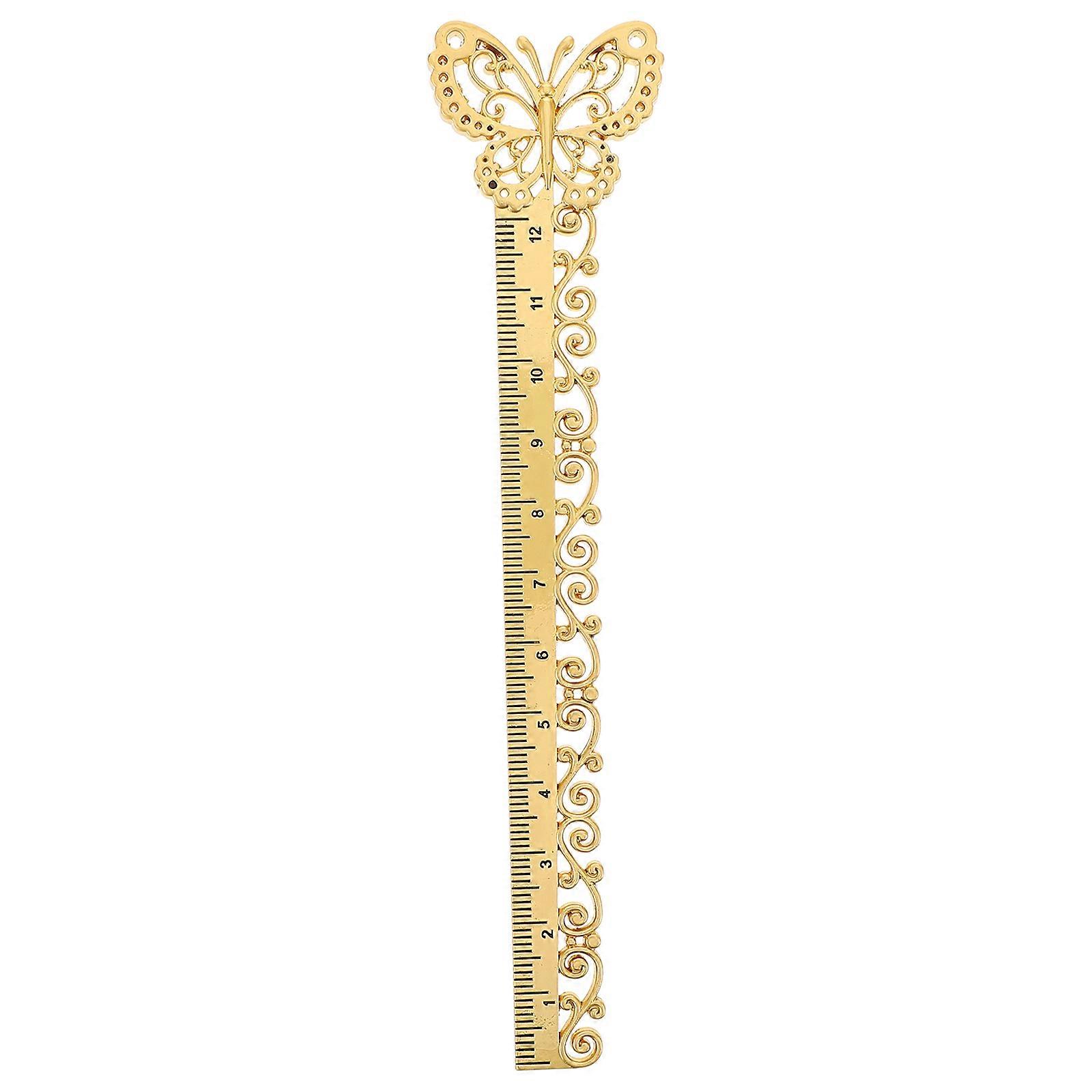 Hollow Bookmark Ruler for Students Metal Ruler Golden Alloy