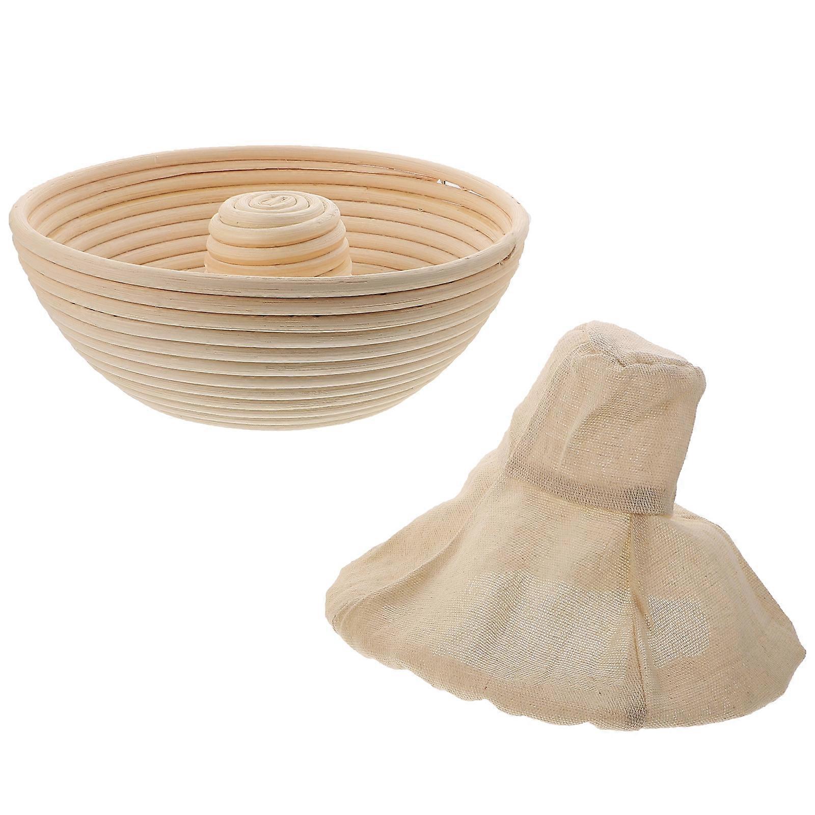 Rattan Kitchen Basket For Home Use Featuring Simple Design For Baking Applications In Khaki 1Pack